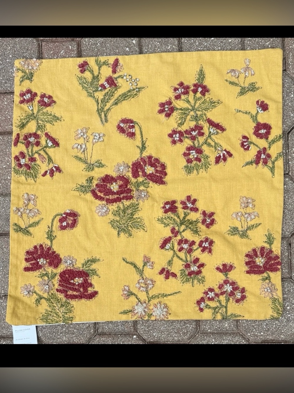 Pottery Barn Redmond Embroidered Reversible Pillow Cover 24” x 24” *DETAILS*